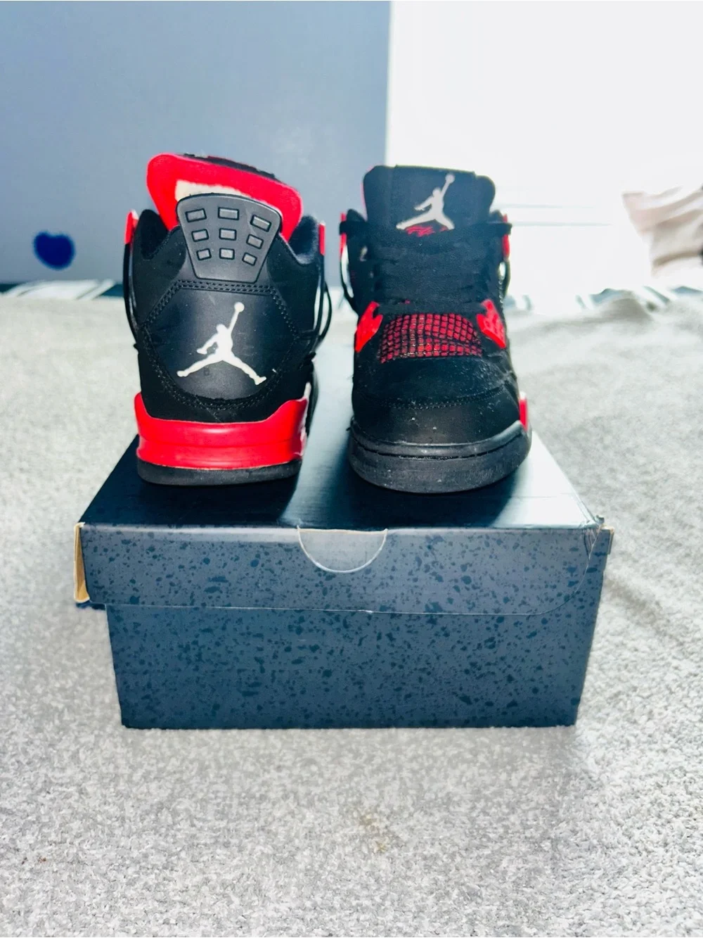 Jordan Black and Red Retro Basketball Sneakers